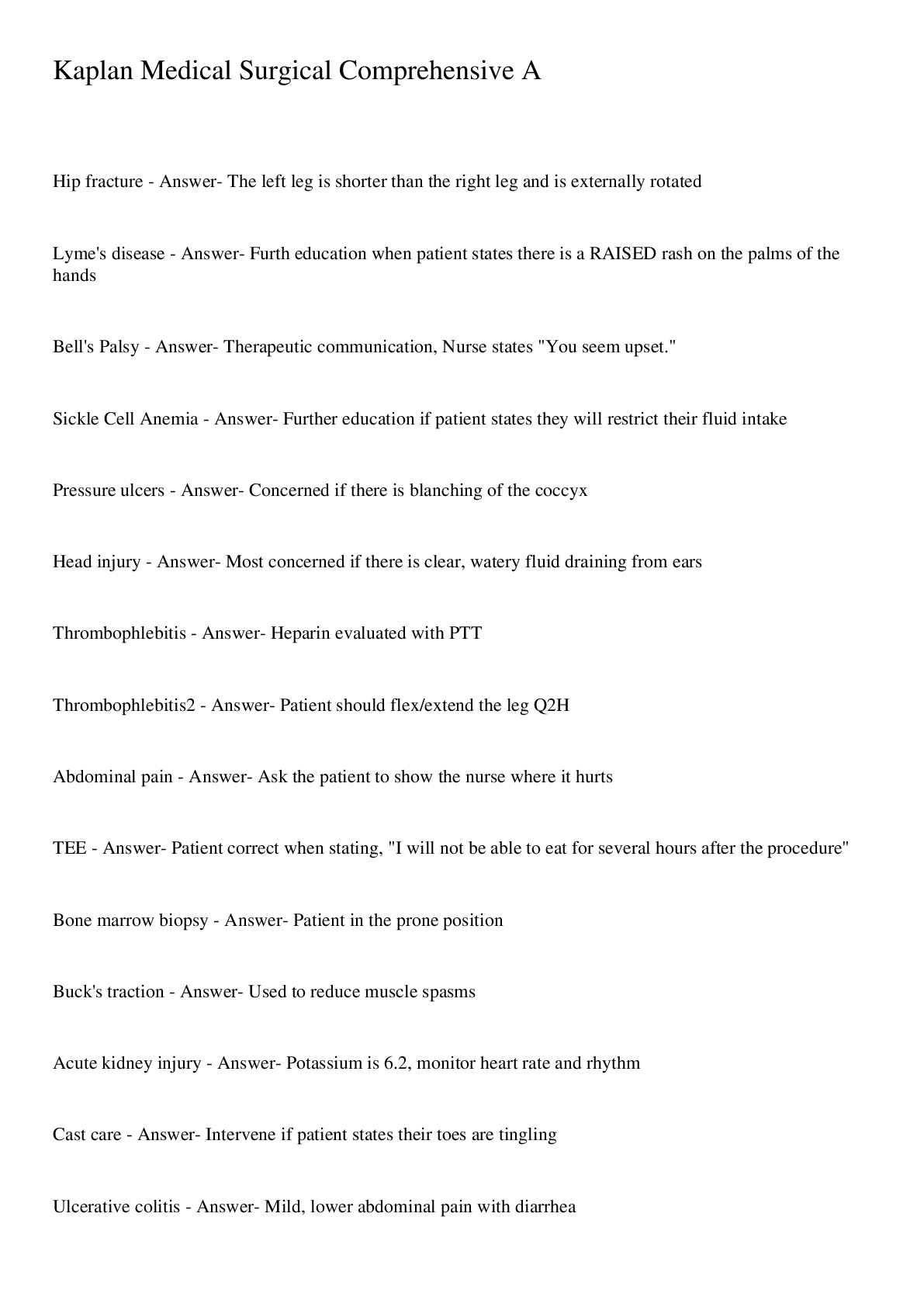 Preview image of Kaplan Medical Surgical Comprehensive A document